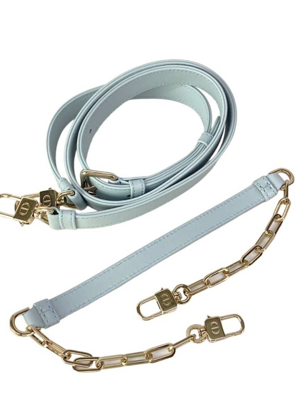 ★SOLD★ Dior Handbag Lady D-joy Bag Small Light Blue Gold Lambskin - Picture 11 of 15